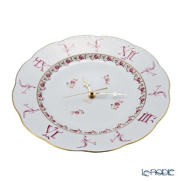 ヘレンド (HEREND) 薔薇の花飾り RGS 00527-0-47 ウォールクロック 28.5cm
