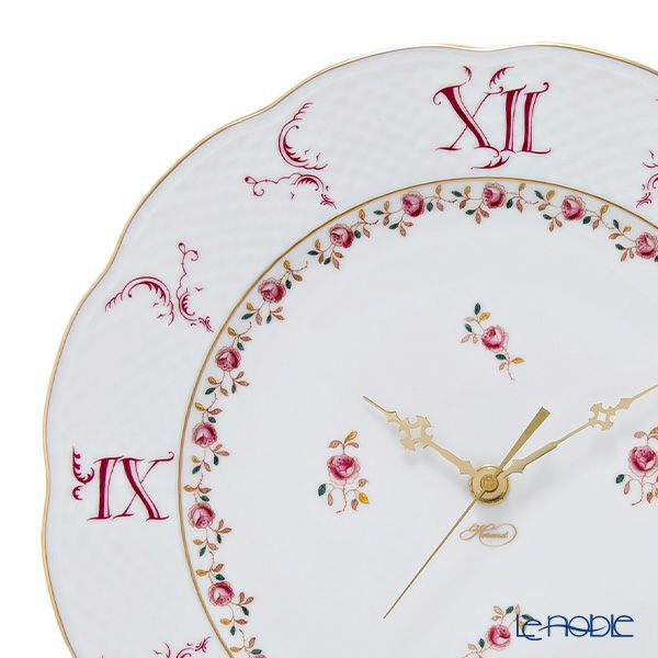 ヘレンド (HEREND) 薔薇の花飾り RGS 00527-0-47 ウォールクロック 28.5cm