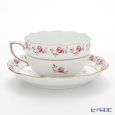 ヘレンド (HEREND) 薔薇の花飾り RGS 00724-0-00 ティーカップ＆ソーサー 200ml