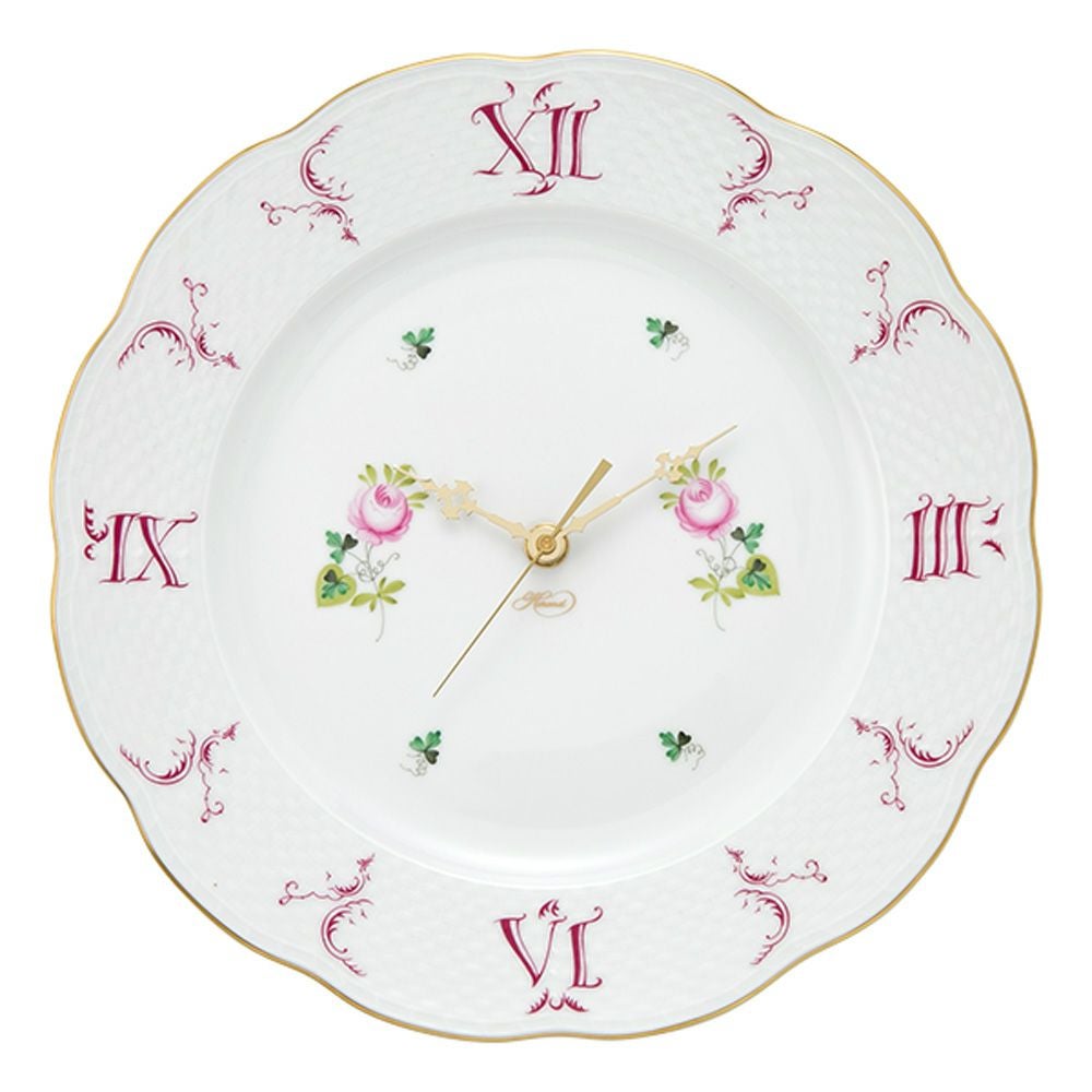 ヘレンド ウィーンのバラ シンプル VRHS 00527-0-47 ウォールクロック 28.5cm