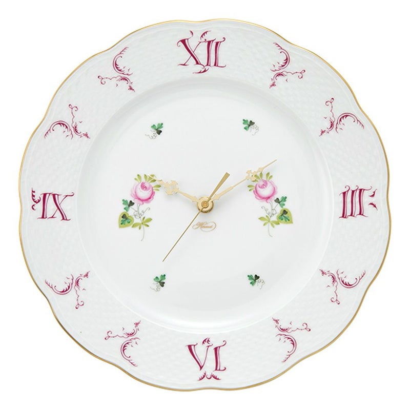 ヘレンド ウィーンのバラ シンプル VRHS 00527-0-47 ウォールクロック 28.5cm