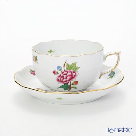 ヘレンド (HEREND) ヴィクトリア・花と蝶 LVF-1 0724-0-00 ティーカップ＆ソーサー 200ml