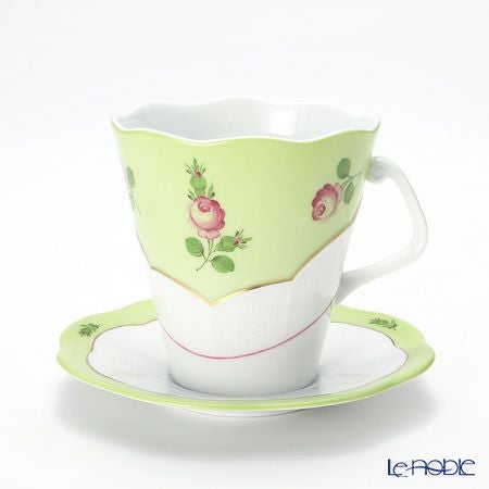 ヘレンド プティットローズ MX3 00903-0-00 ティーカップ＆ソーサー 330ml（グリーン）