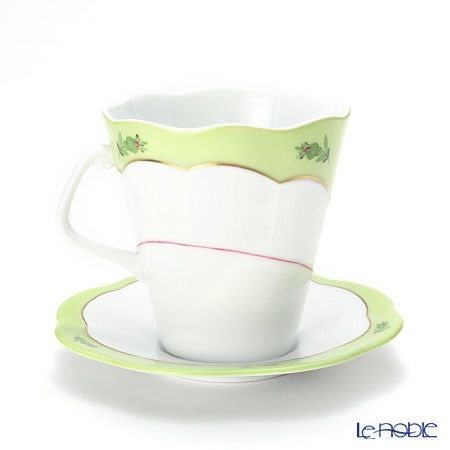 ヘレンド プティットローズ MX3 00903-0-00 ティーカップ＆ソーサー 330ml（グリーン）