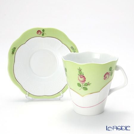 ヘレンド プティットローズ MX3 00903-0-00 ティーカップ＆ソーサー 330ml（グリーン）