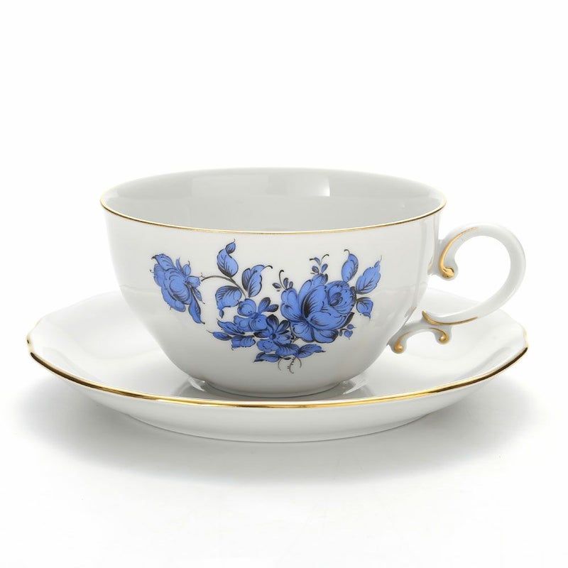 アウガルテン（AUGARTEN） マリアテレジア ブルー（50981） バラ ティーカップ＆ソーサー 250ml（062）