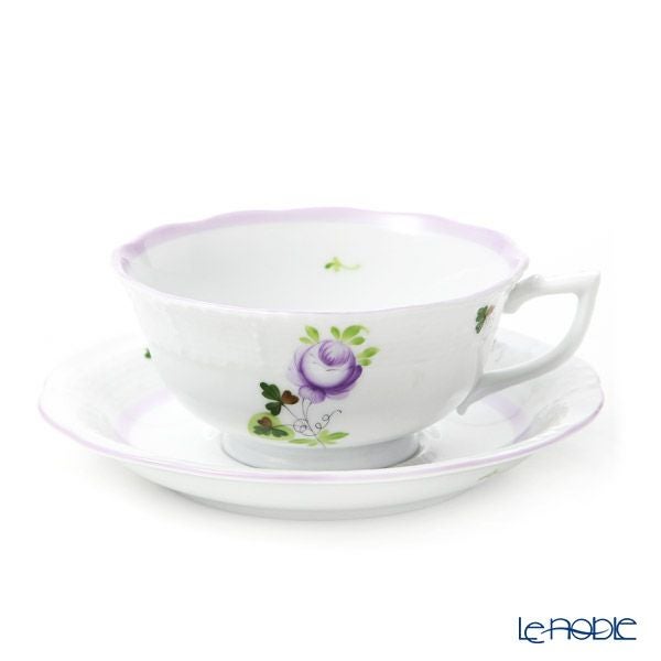 ヘレンド ウィーンのバラ ライラック ティーカップ＆ソーサー（ロウ）VRHL 00734-0-00
