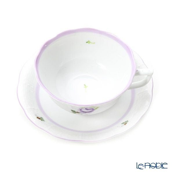 ヘレンド ウィーンのバラ ライラック ティーカップ＆ソーサー（ロウ）VRHL 00734-0-00