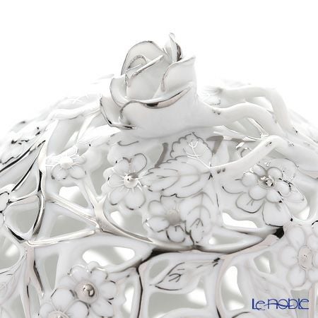 ヘレンド ファンタジー CPT 06214-0-09 透かしボンボン プラチナ（ローズ）