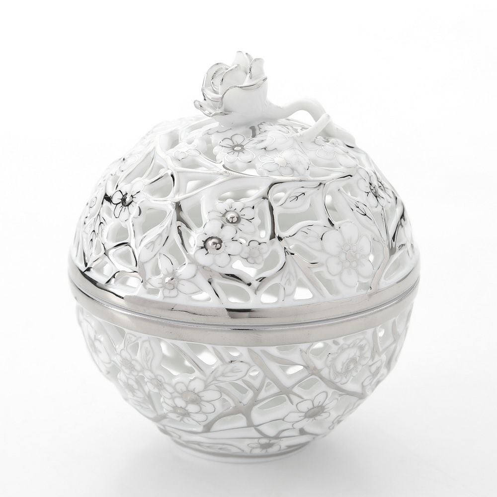 ヘレンド ファンタジー CPT 06214-0-09 透かしボンボン プラチナ（ローズ）