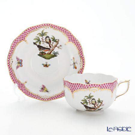 ヘレンド (HEREND) ロスチャイルドバード ピンクスケール ROEP-2 00724-0-00 ティーカップ＆ソーサー 200ml