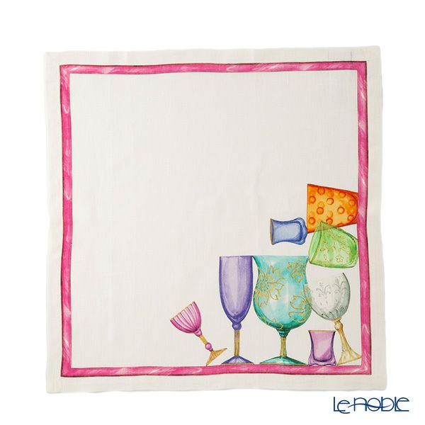 テシトゥーラ トスカーナ テレリーエ ナプキン 46×46cm 4枚セット Cincin／乾杯 100%リネン ポーチ付