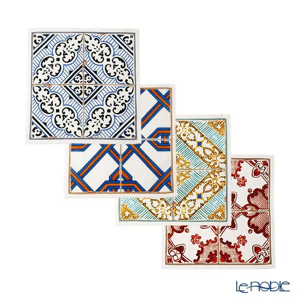 テシトゥーラ トスカーナ テレリーエ ナプキン 46×46cm 4枚セット エオリア 100%コットン ポーチ付