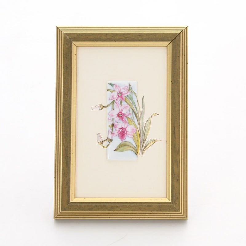 ヘレンド MID-12 08191-0-00 陶板（スイセン） ピンク 6.5×2.5cm