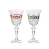ボヘミア ラスター ハイエナメル レッド＆ブルー ワイン 170ml ペア