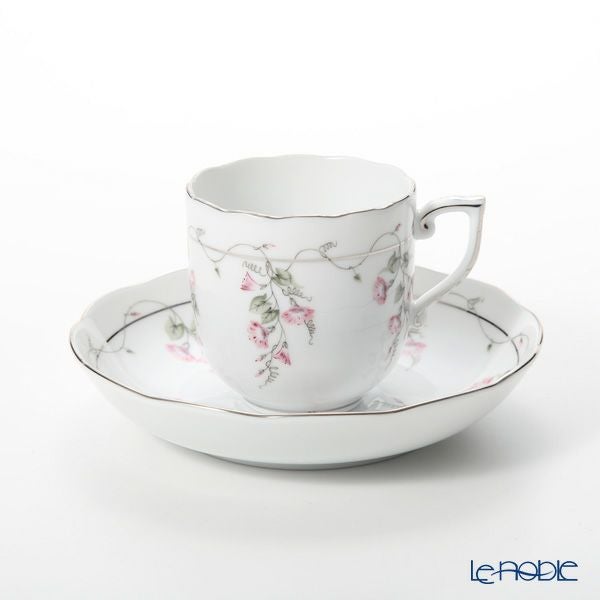 ヘレンド モーニンググローリー ピンクプラチナ 20707-0-00 モカカップ＆ソーサー 150ml