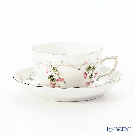 ヘレンド (HEREND) モーニンググローリー ピンクプラチナ 20724-0-00 ティーカップ＆ソーサー 200ml