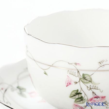 ヘレンド (HEREND) モーニンググローリー ピンクプラチナ 20724-0-00 ティーカップ＆ソーサー 200ml