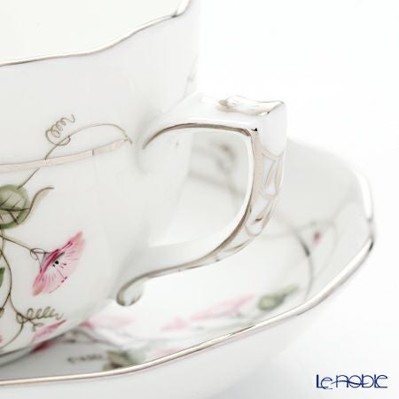ヘレンド (HEREND) モーニンググローリー ピンクプラチナ 20724-0-00 ティーカップ＆ソーサー 200ml