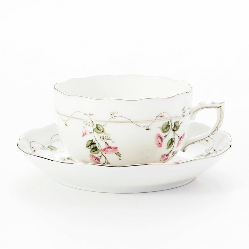 ヘレンド (HEREND) モーニンググローリー ピンクプラチナ 20724-0-00 ティーカップ＆ソーサー 200ml