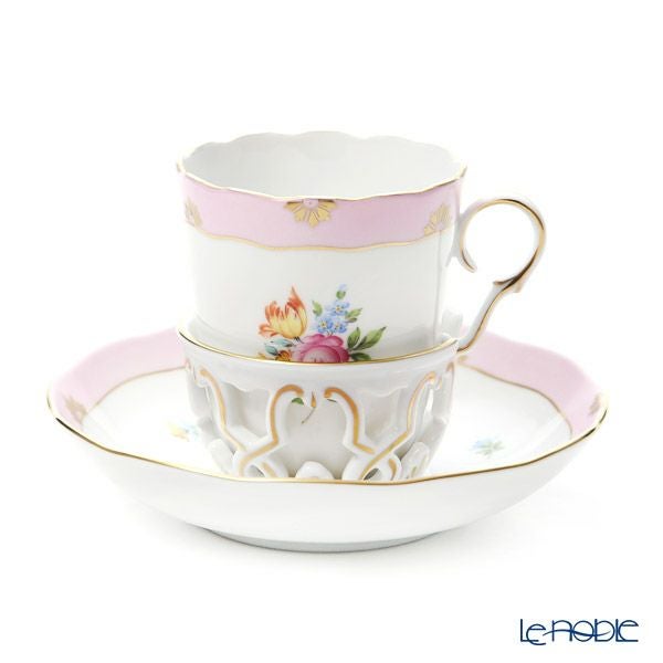 ヘレンド (HEREND) ローズチューリップピンク RTFP チョコレートカップ＆ソーサー 00713-0-00