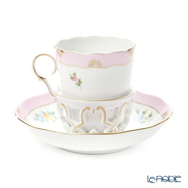 ヘレンド (HEREND) ローズチューリップピンク RTFP チョコレートカップ＆ソーサー 00713-0-00