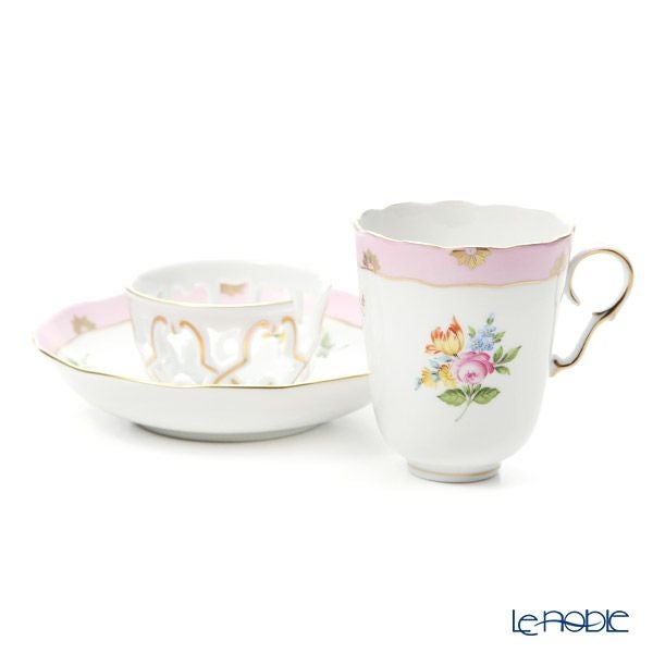 ヘレンド (HEREND) ローズチューリップピンク RTFP チョコレートカップ＆ソーサー 00713-0-00