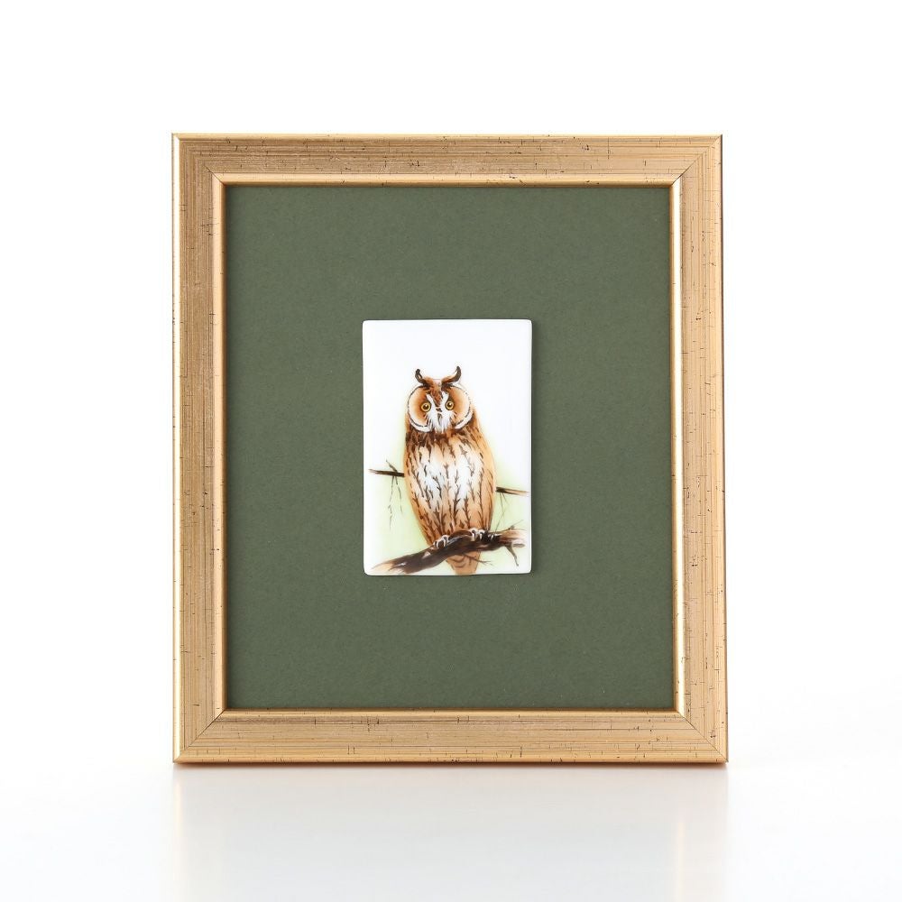 ヘレンド MID-37 08198-0-00 陶板 フクロウ（ブラウン）