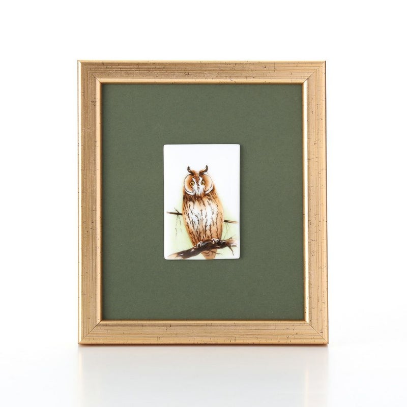 ヘレンド MID-37 08198-0-00 陶板 フクロウ（ブラウン）