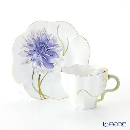 ヘレンド ダリア DAHLIA2 04740-0-00 ティーカップ＆ソーサー 200ml（ブルー）