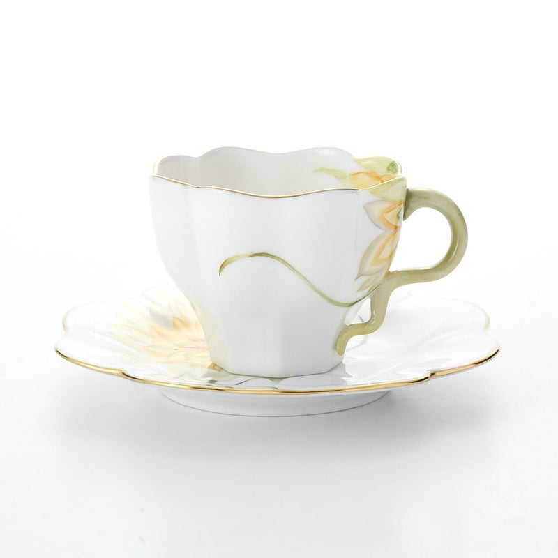 ヘレンド ダリア DAHLIA4 04740-0-00 ティーカップ＆ソーサー 200ml（イエロー）