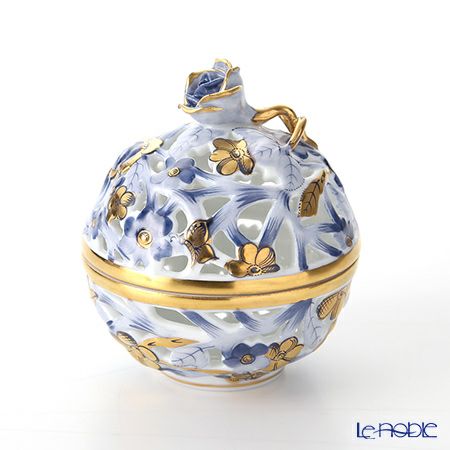 ヘレンド (HEREND) ファンタジー C1 06215-0-09 透かしボンボン入れ（ローズ）8cm