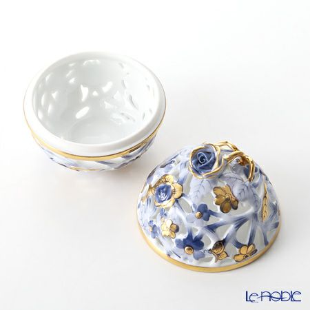 ヘレンド (HEREND) ファンタジー C1 06215-0-09 透かしボンボン入れ（ローズ）8cm