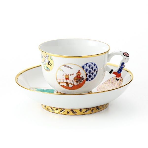 ヘレンド (HEREND) シノワズリ（中国趣味）昔話 CON 03364-0-21 マンダリン ラージカップ＆ソーサー