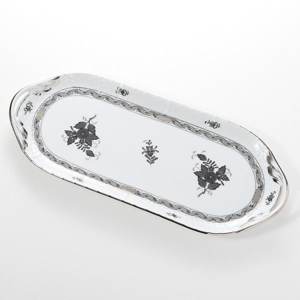 ヘレンド アポニーブラックプラチナ 00436-0-00 サンドイッチトレイ 36cm