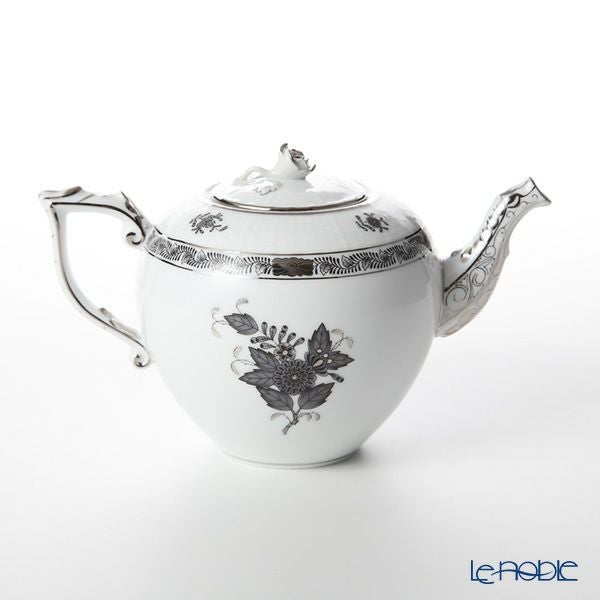 ヘレンド アポニーブラックプラチナ 00606-0-09 ティーポット ローズ 800ml