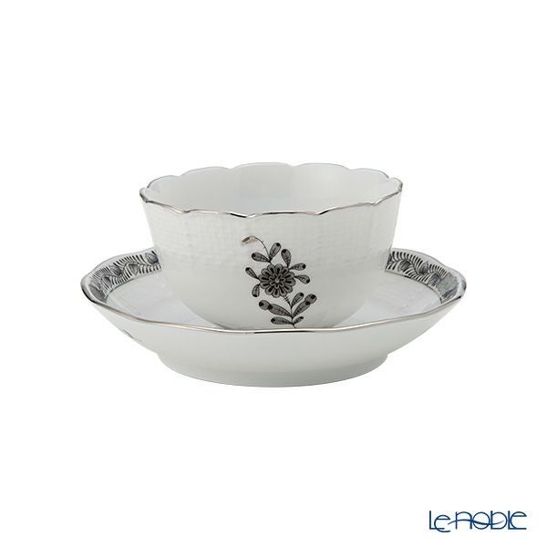 ヘレンド アポニーブラックプラチナ ANG-PT ジャパニーズカップ＆ソーサー 130ml 00710-0-91／711