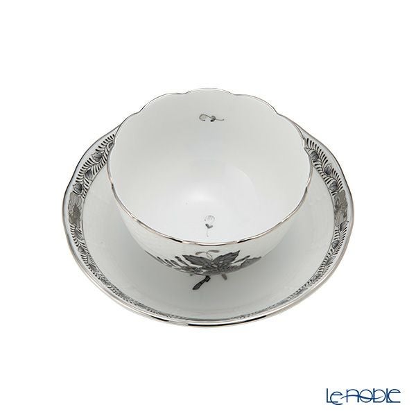 ヘレンド アポニーブラックプラチナ ANG-PT ジャパニーズカップ＆ソーサー 130ml 00710-0-91／711