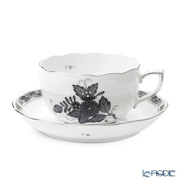 ヘレンド アポニーブラックプラチナ ANG-PT 00724-0-00 ティーカップ＆ソーサー 200ml