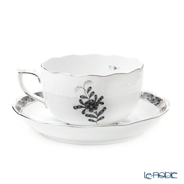 ヘレンド アポニーブラックプラチナ ANG-PT 00724-0-00 ティーカップ＆ソーサー 200ml