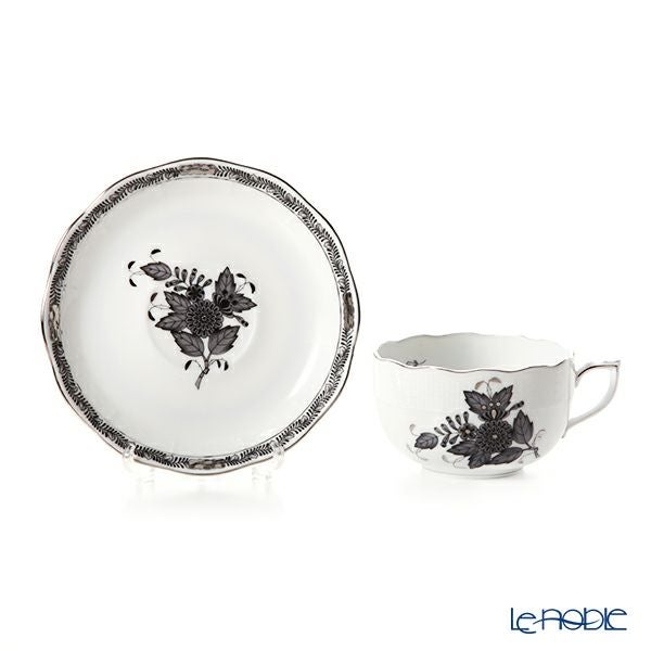 ヘレンド アポニーブラックプラチナ ANG-PT 00724-0-00 ティーカップ＆ソーサー 200ml