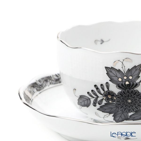 ヘレンド アポニーブラックプラチナ ANG-PT 00724-0-00 ティーカップ＆ソーサー 200ml