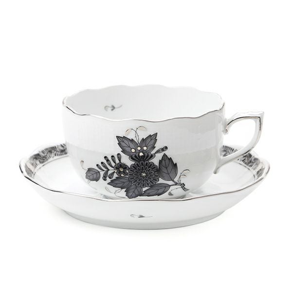 ヘレンド アポニーブラックプラチナ ANG-PT 00724-0-00 ティーカップ＆ソーサー 200ml