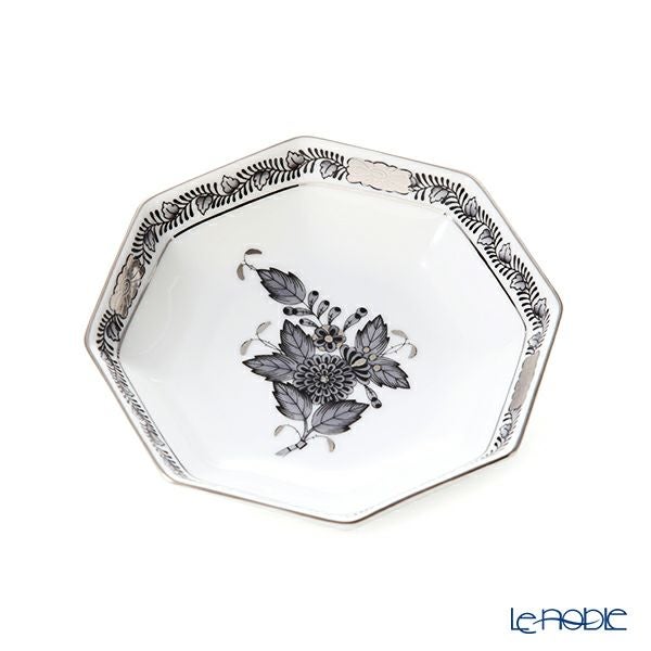 ヘレンド アポニーブラックプラチナ ANG-PT 04307-1-00 小皿（オクタゴナル） 11cm