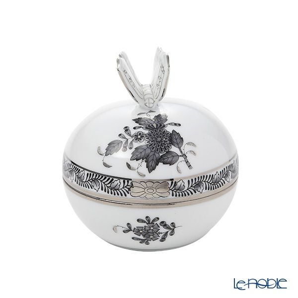 ヘレンド (HEREND) アポニーブラックプラチナ ANG-PT ボンボン入れ／小物入れ 蝶 8cm 06033-0-17