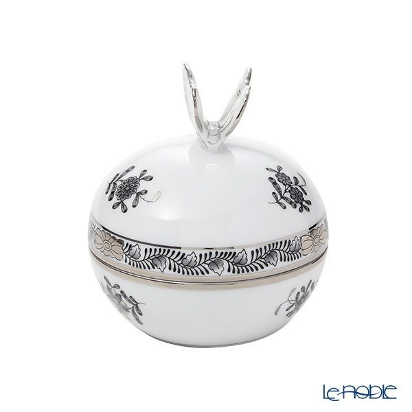 ヘレンド (HEREND) アポニーブラックプラチナ ANG-PT ボンボン入れ／小物入れ 蝶 8cm 06033-0-17