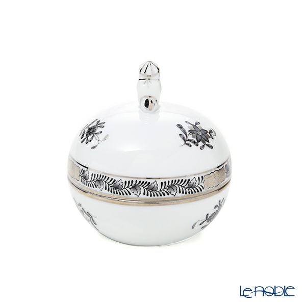 ヘレンド アポニーブラックプラチナ ANG-PT 06033-0-21 ラウンドボックス（マンダリン） 8cm