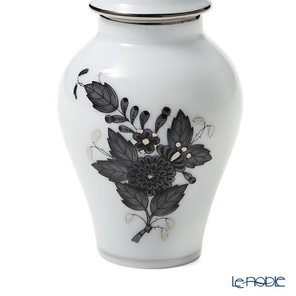 ヘレンド アポニーブラック プラチナ ANG-PT ミニベース蓋付（マンダリン） 9cm 06574-0-21