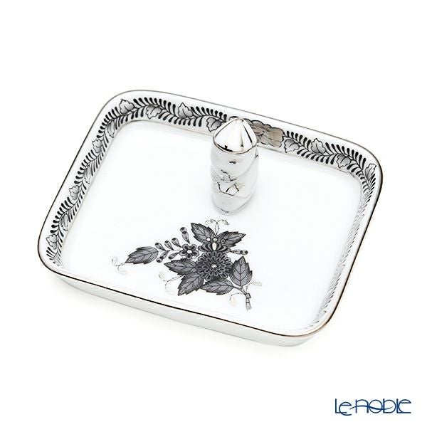 ヘレンド アポニーブラックプラチナ・ANG-PT オブロングトレイ マンダリン 8cm／07733-0-21