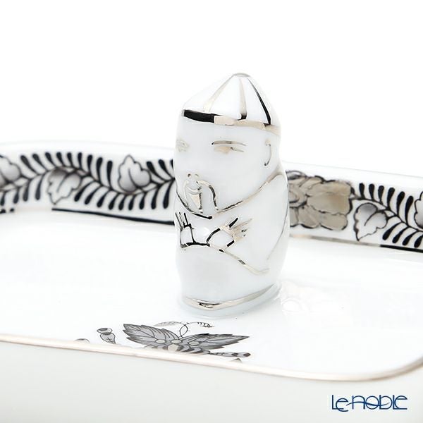 ヘレンド アポニーブラックプラチナ・ANG-PT オブロングトレイ マンダリン 8cm／07733-0-21